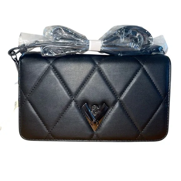 NWT-Valentino Orlandi quilted crossbody black vegan leather bag. - Picture 2 of 14